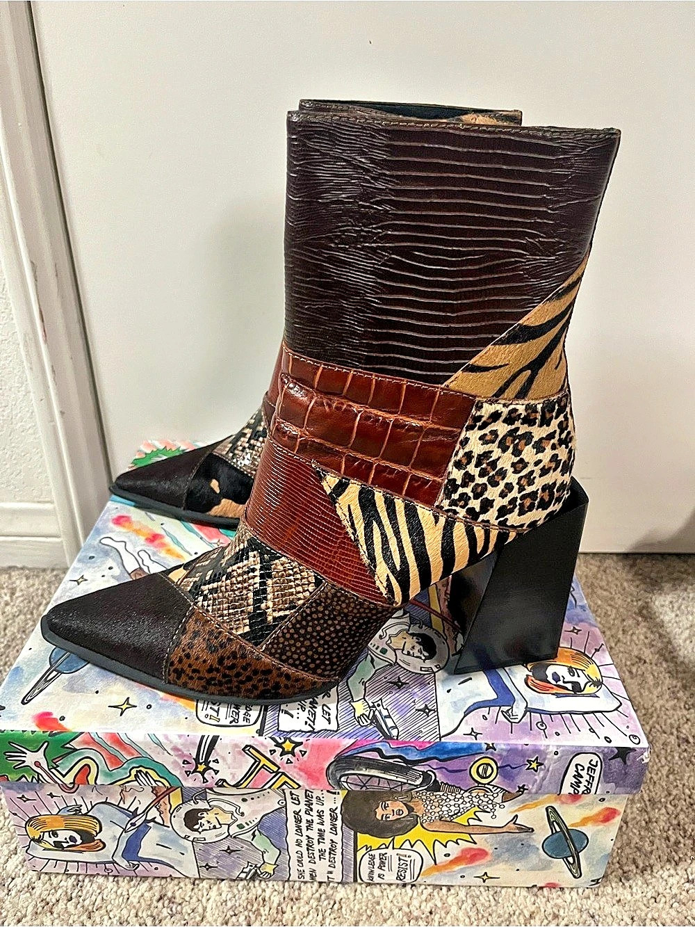 Jeffrey Campbell La-Siren Mixed Media Bootie - Picture 2 of 4